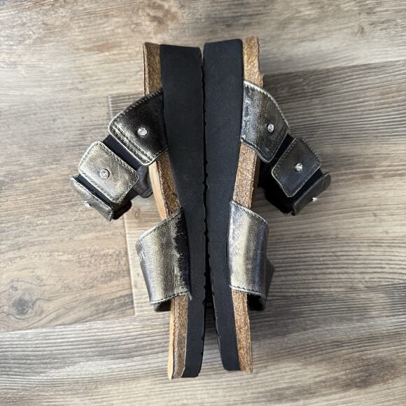 Naot Metallic Leather Comfort Sandals – Size 39 (US 8) Slip-On Slides - Picture 5 of 8